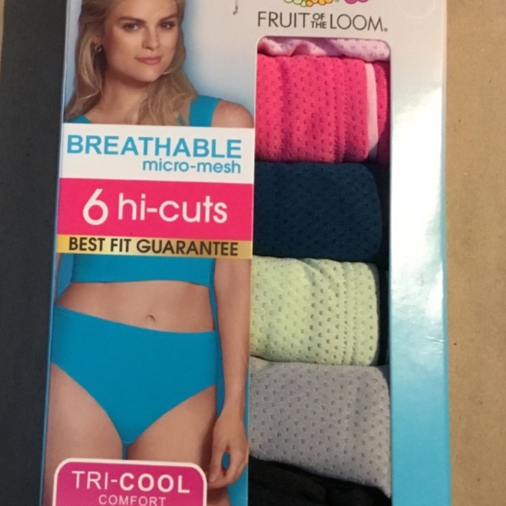 Fruit of the Loom Women's Micro-Mesh Hi-Cuts - Pink, Blue, Green, Gray, Black